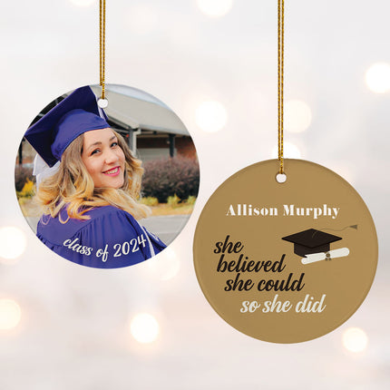 personalized personalized graduation photo christmas ornament – Christmas ornament, holiday tree decoration or gift