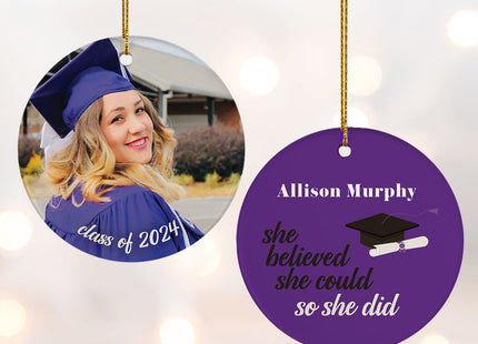 keepsake personalized graduation photo christmas ornament – Christmas ornament, holiday tree decoration or gift