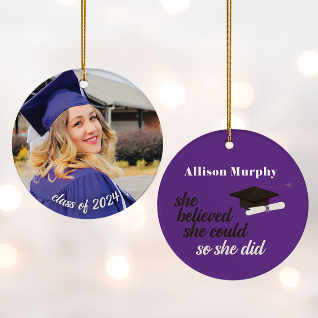 keepsake personalized graduation photo christmas ornament – Christmas ornament, holiday tree decoration or gift