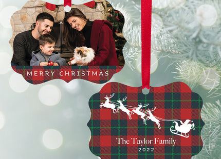 engraved personalized family photo christmas ornament – Christmas ornament, holiday tree decoration or gift