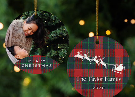 decorative personalized family photo christmas ornament – Christmas ornament, holiday tree decoration or gift