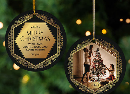 holiday personalized family photo christmas ornament – Christmas ornament, holiday tree decoration or gift