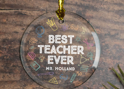 decorative personalized best teacher christmas ornament – Christmas ornament, holiday tree decoration or gift
