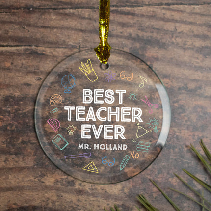 decorative personalized best teacher christmas ornament – Christmas ornament, holiday tree decoration or gift