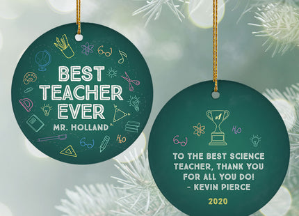 personalized personalized best teacher christmas ornament – Christmas ornament, holiday tree decoration or gift