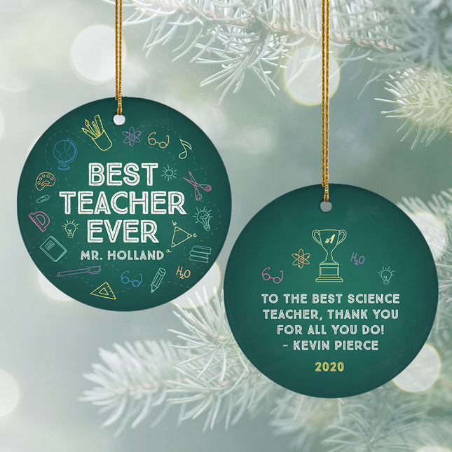 personalized personalized best teacher christmas ornament – Christmas ornament, holiday tree decoration or gift