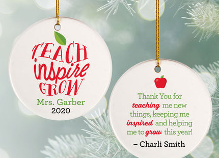 keepsake personalized teach love inspire christmas ornament – Christmas ornament, holiday tree decoration or gift
