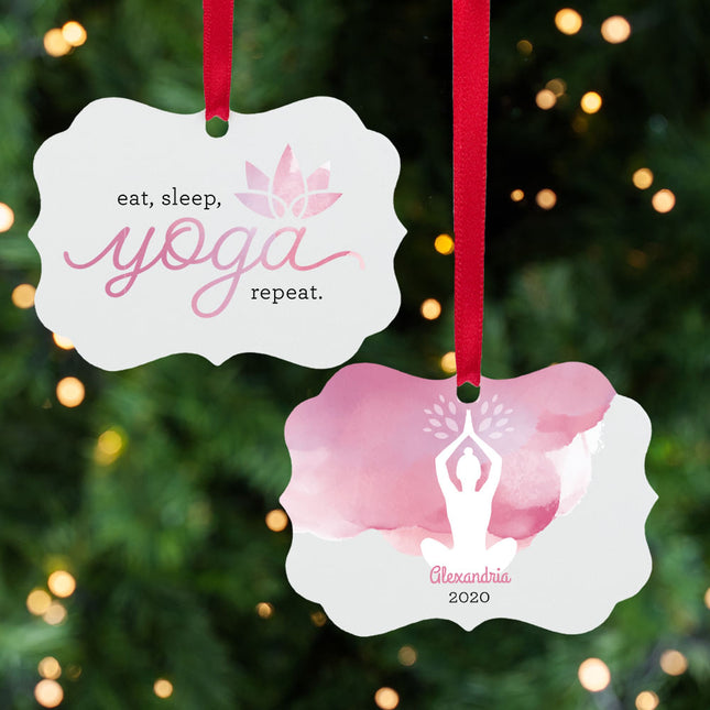 personalized personalized yoga christmas ornament – Christmas ornament, holiday tree decoration or gift