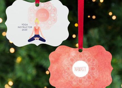 personalized personalized nameste - blonde christmas ornament – Christmas ornament, holiday tree decoration or gift