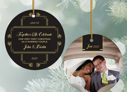 personalized personalized together we celebrate wedding photo christmas ornament – Christmas ornament, holiday tree decoratio