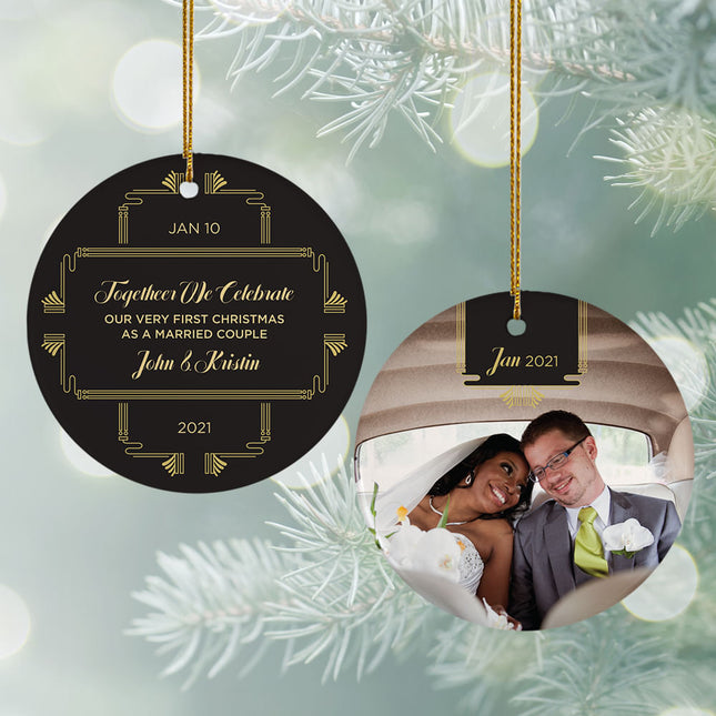 personalized personalized together we celebrate wedding photo christmas ornament – Christmas ornament, holiday tree decoratio