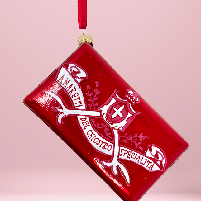 Amaretti Box Polish Glass Ornament