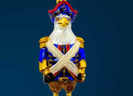 Eagle Founding Feather Glass Ornament