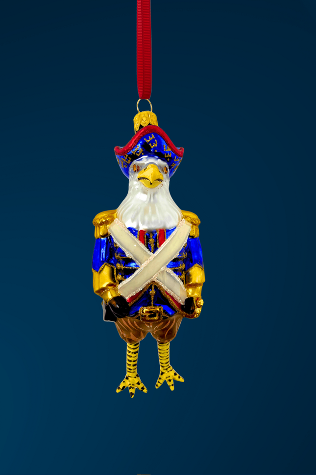 Eagle Founding Feather Glass Ornament