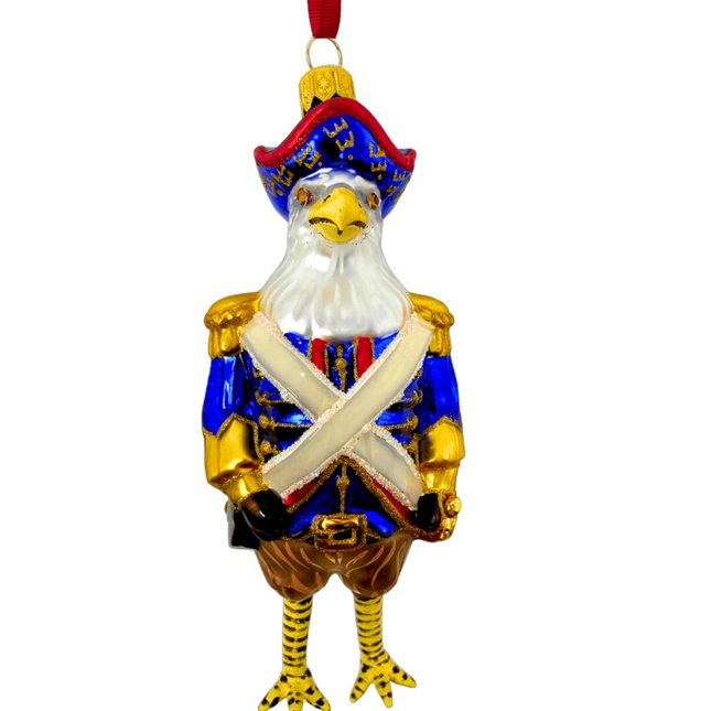 Eagle Founding Feather Glass Ornament