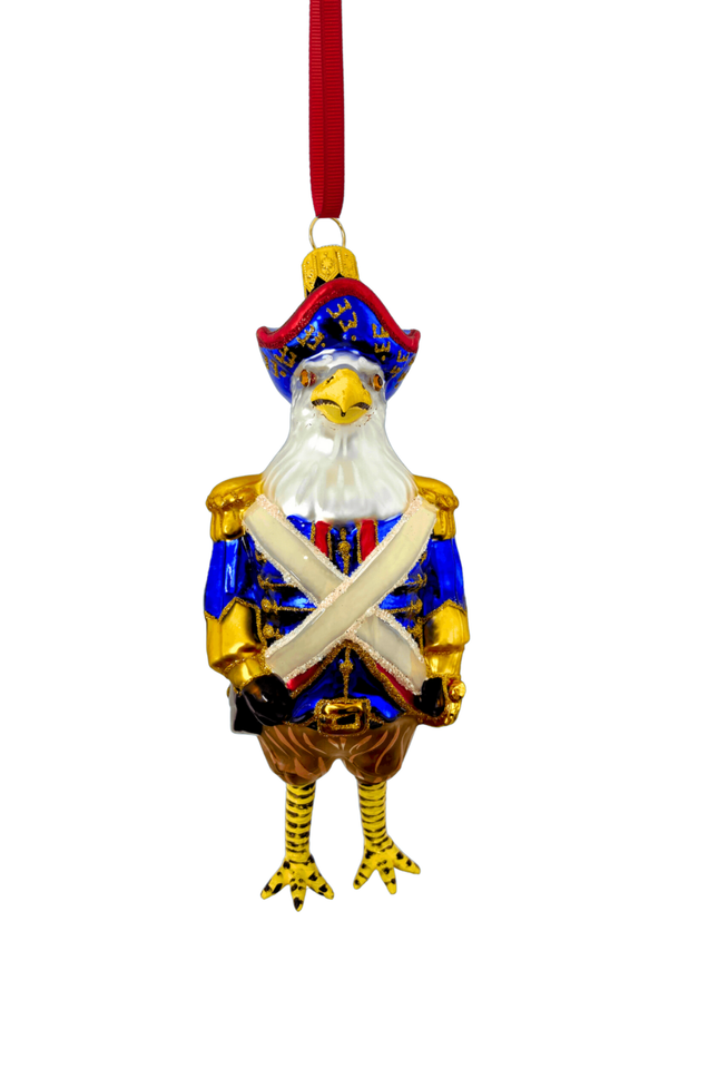 Eagle Founding Feather Glass Ornament