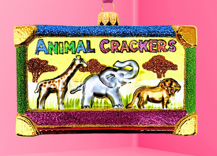 Animal Biscuits Box Glass Ornament