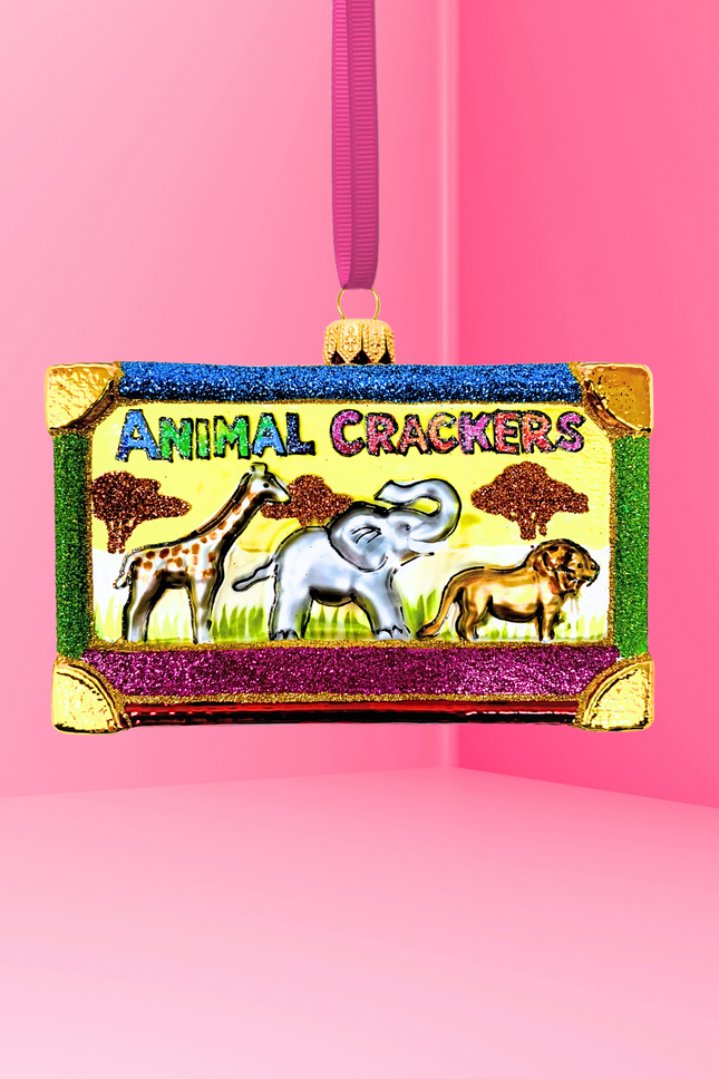 Animal Biscuits Box Glass Ornament