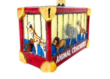 Animal Crackers Box Glass Ornament