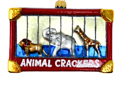 Animal Crackers Box Glass Ornament