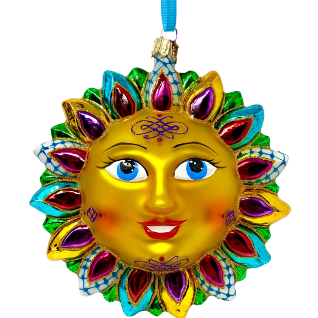 Aztec Sun Glass Ornament (RPG)