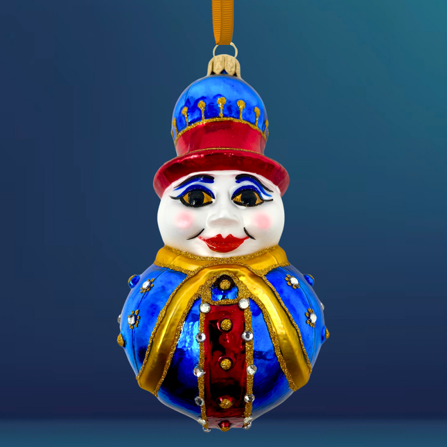Bart Black Snowman Glass Ornament
