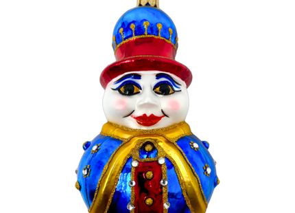 Bart Black Snowman Glass Ornament