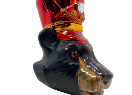 KRG Black Bear Head Polish Glass Ornament
