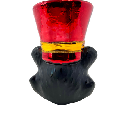 KRG Black Bear Head Polish Glass Ornament
