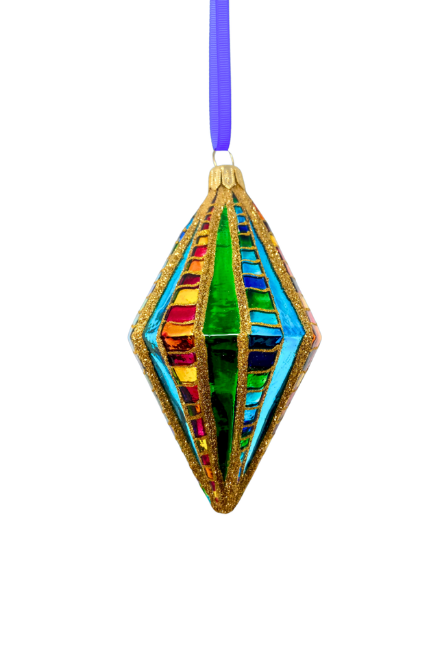 Large Big Winner Diamond Glass Ornament