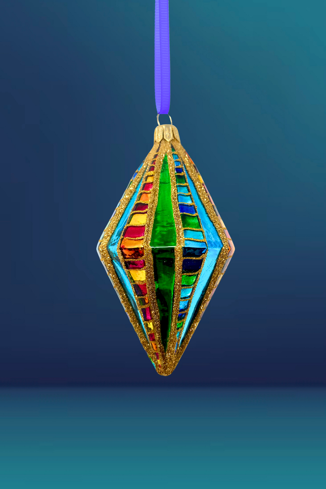 Large Big Winner Diamond Glass Ornament