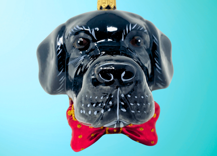Black Labrador Polish Glass Ornament