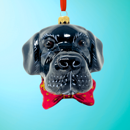 Black Labrador Polish Glass Ornament