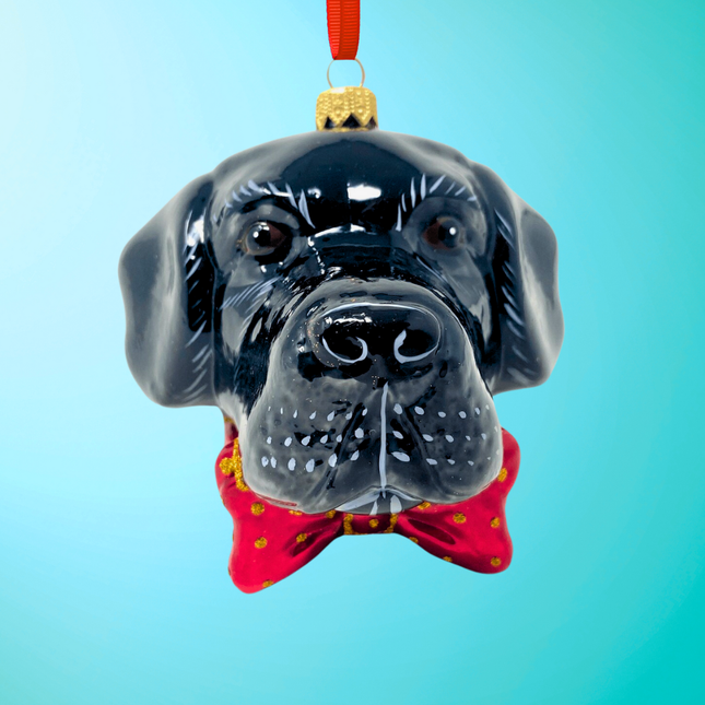 Black Labrador Polish Glass Ornament