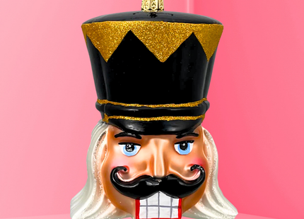 Midnight Black Glass Nutcracker Ornament