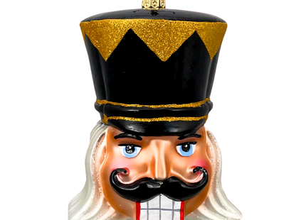 Midnight Black Glass Nutcracker Ornament