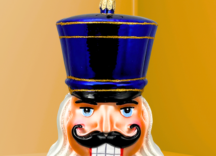 Royal Blue Glass Nutcracker Ornament