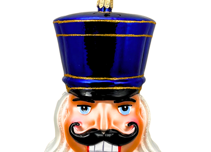 Royal Blue Glass Nutcracker Ornament