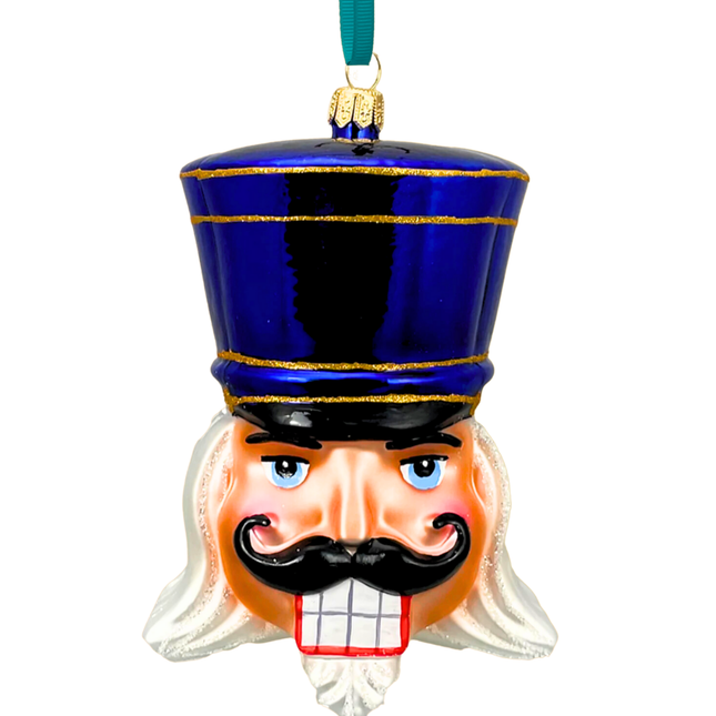 Royal Blue Glass Nutcracker Ornament