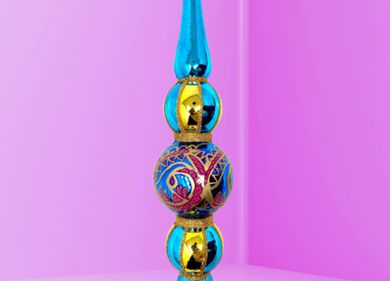 Blue Paisley Icicle Glass Ornament