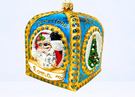 Blue Panettone Polish Glass Ornament