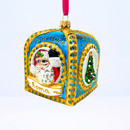 Blue Panettone Polish Glass Ornament