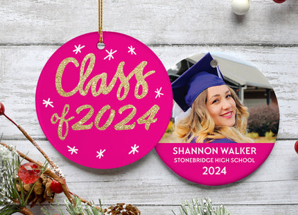 engraved personalized graduation photo christmas ornament – Christmas ornament, holiday tree decoration or gift