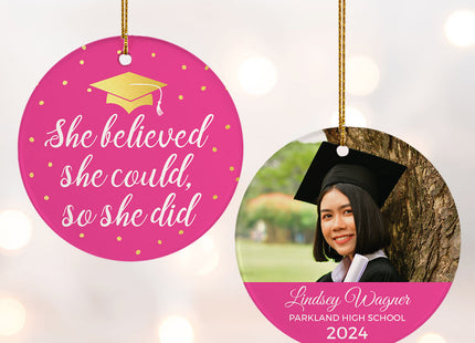 decorative personalized graduation photo christmas ornament – Christmas ornament, holiday tree decoration or gift