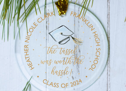 engraved personalized tassel was worth the hassle christmas ornament – Christmas ornament, holiday tree decoration or gift