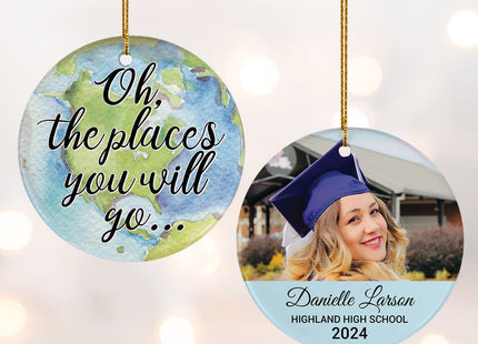 decorative personalized graduation photo christmas ornament – Christmas ornament, holiday tree decoration or gift