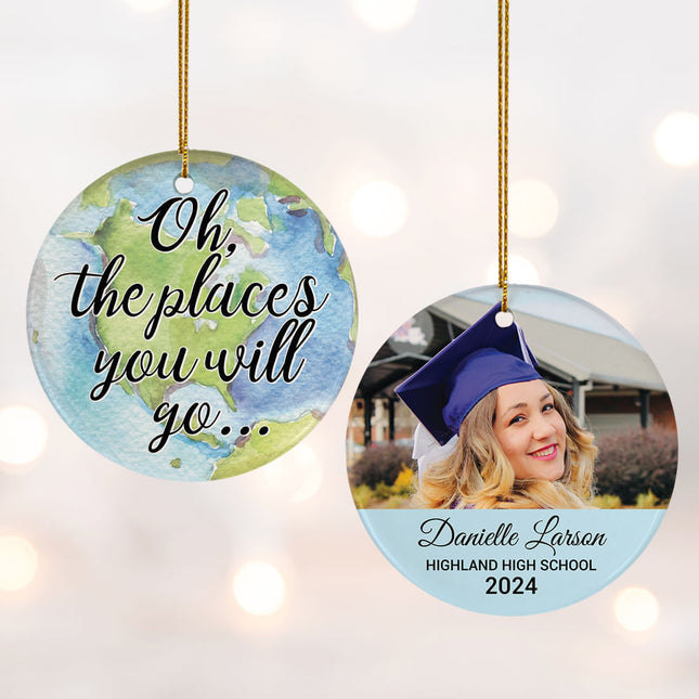 decorative personalized graduation photo christmas ornament – Christmas ornament, holiday tree decoration or gift