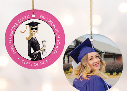 personalized personalized graduation photo christmas ornament – Christmas ornament, holiday tree decoration or gift