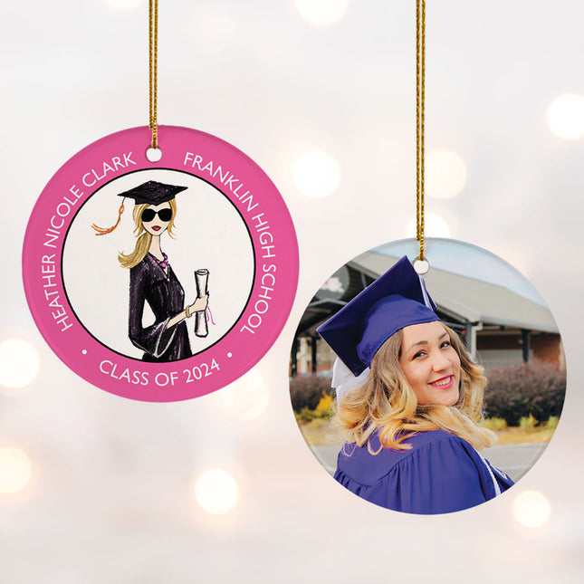 personalized personalized graduation photo christmas ornament – Christmas ornament, holiday tree decoration or gift