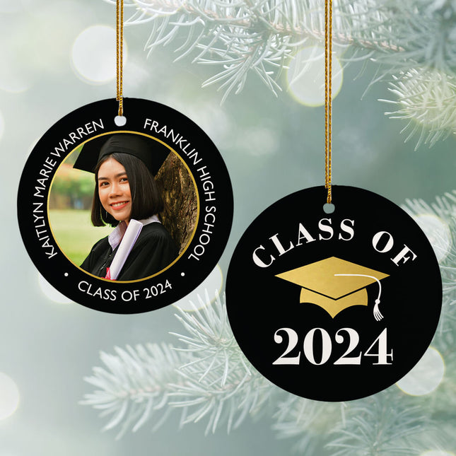 keepsake personalized graduation photo christmas ornament – Christmas ornament, holiday tree decoration or gift